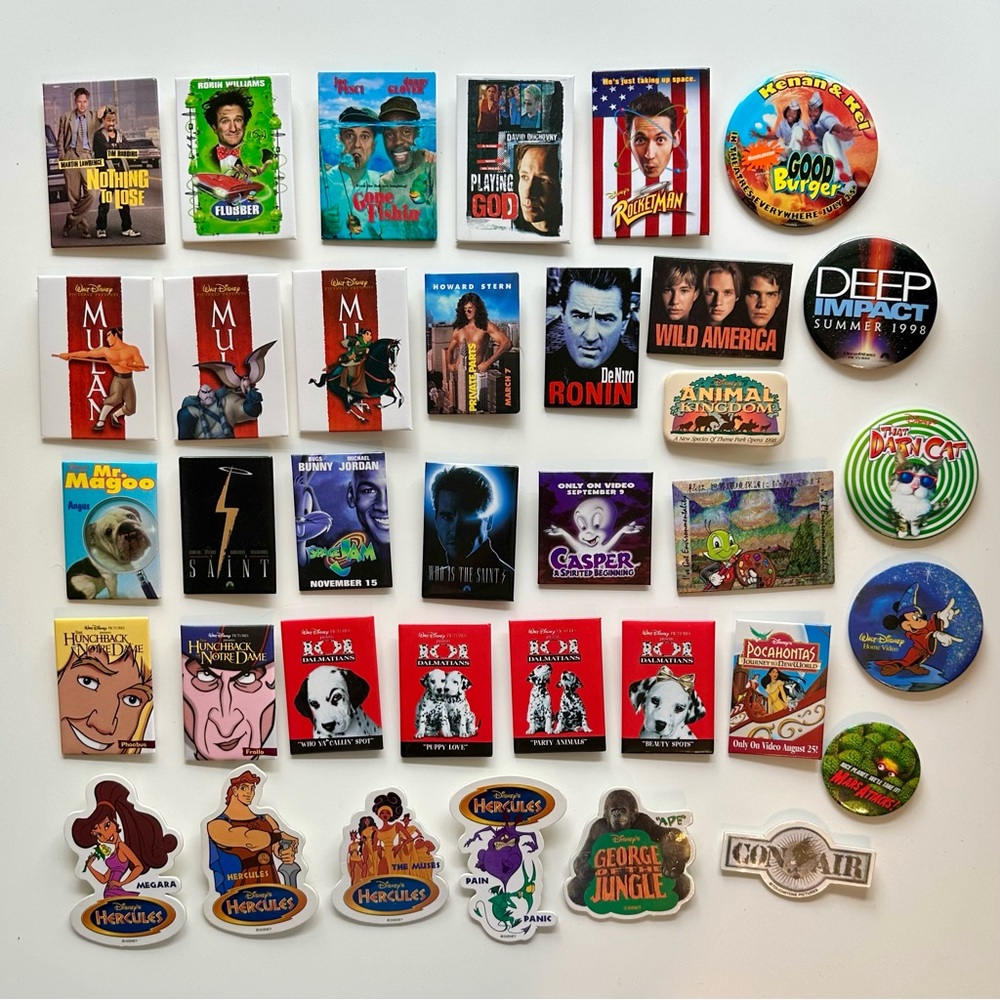 1990s Movie Theatre Promo Pins